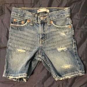 LEVIS DISTRESSED KIDS BLUE JEANS SHORTS